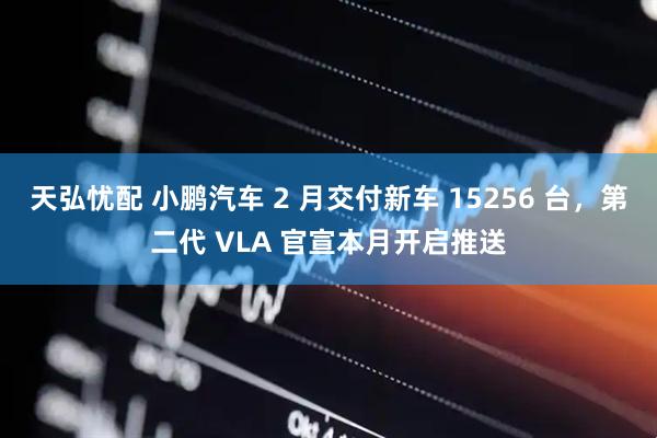 天弘忧配 小鹏汽车 2 月交付新车 15256 台,第二代 VLA 官宣本月开启推送